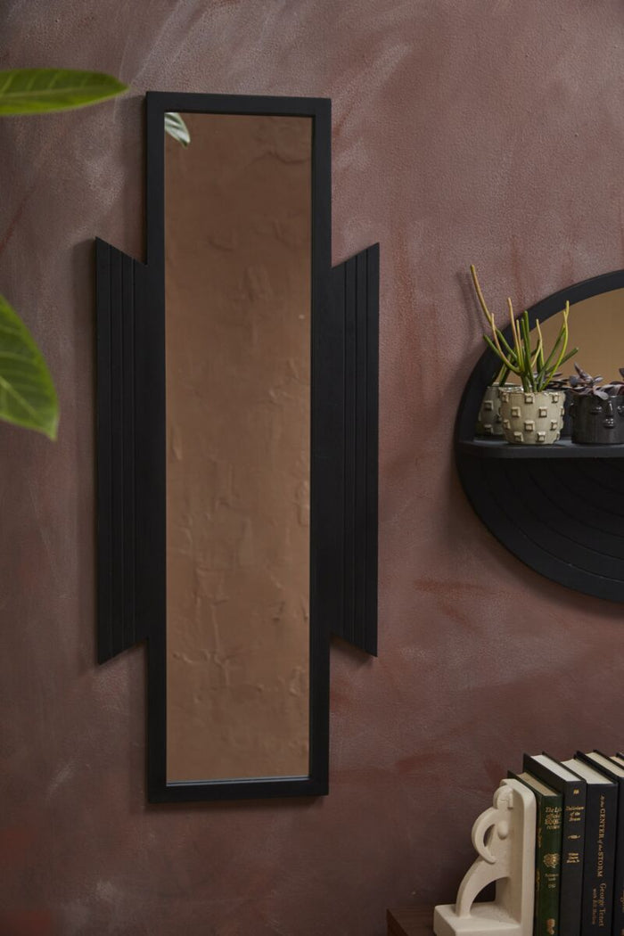 Design Shop Black Ebro Mirror, 40" X 16".