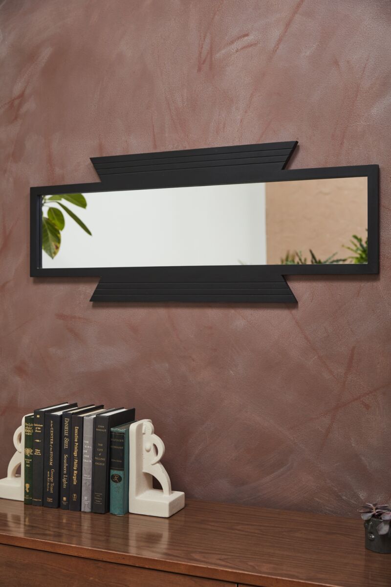 Design Shop Black Ebro Mirror, 40" X 16".