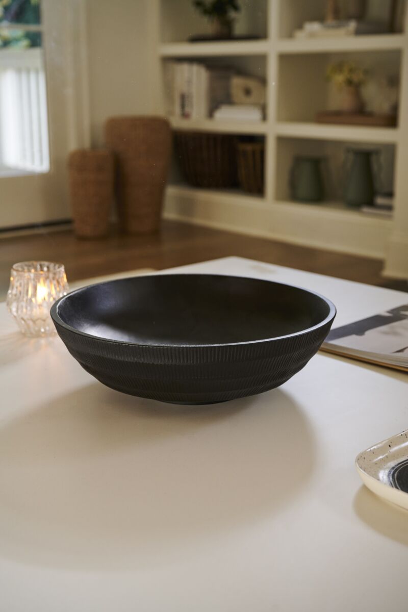 Design Shop Black Siwa Bowl, 13.75" X 4.25".