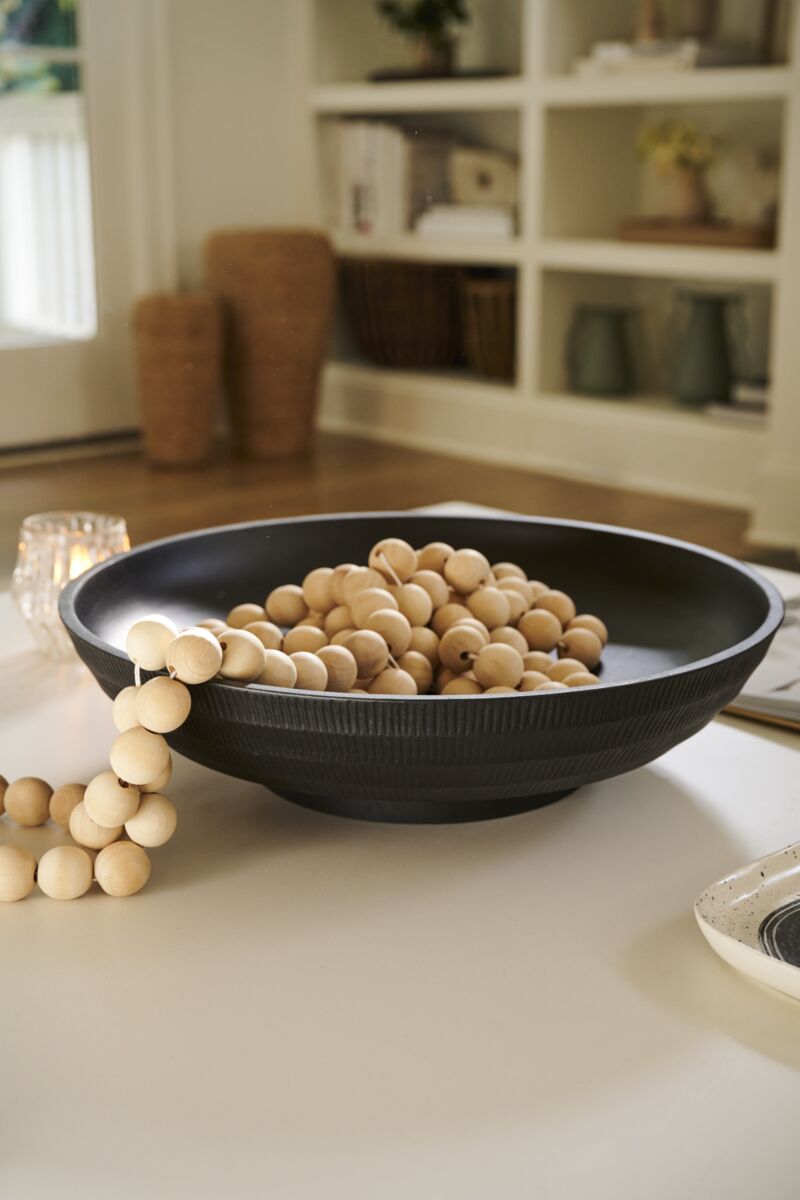 Design Shop Black Siwa Bowl, 17.5" X 4.5".