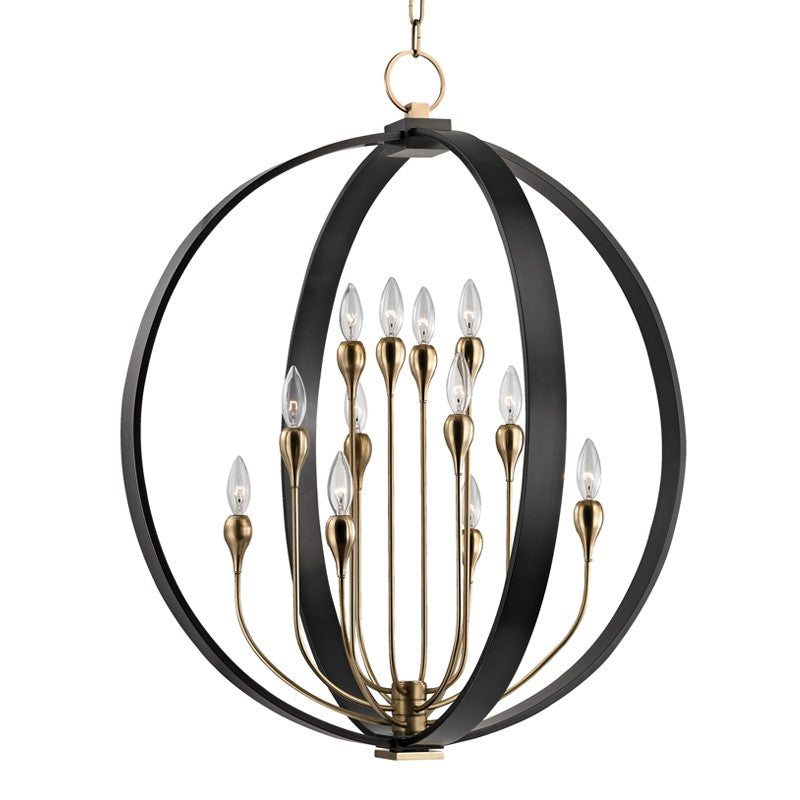 Hudson Valley - 6730-AOB - 12 Light Lantern - Dresden - Aged Brass/Old Bronze