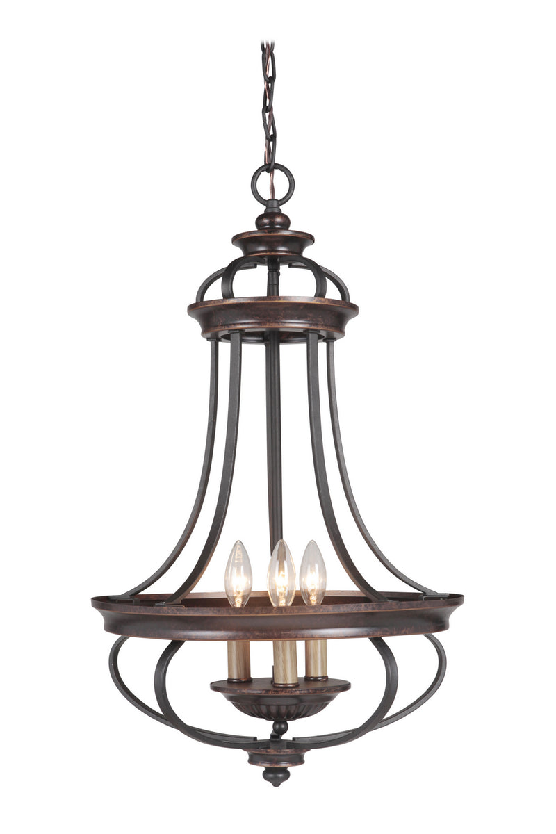 Craftmade - 38733-AGTB - Three Light Foyer Chandelier - Stafford - Aged Bronze/Textured Black