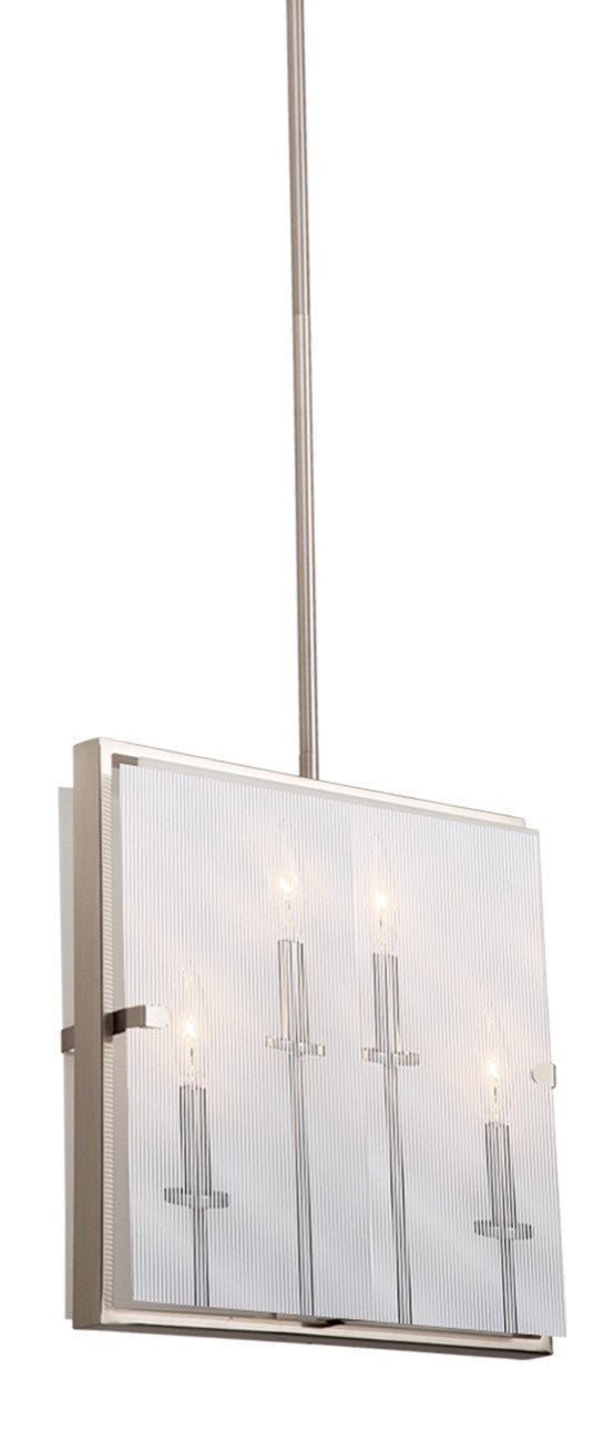 Artcraft Four Light Pendant from the Harbor Point collection in Satin Nickel finish