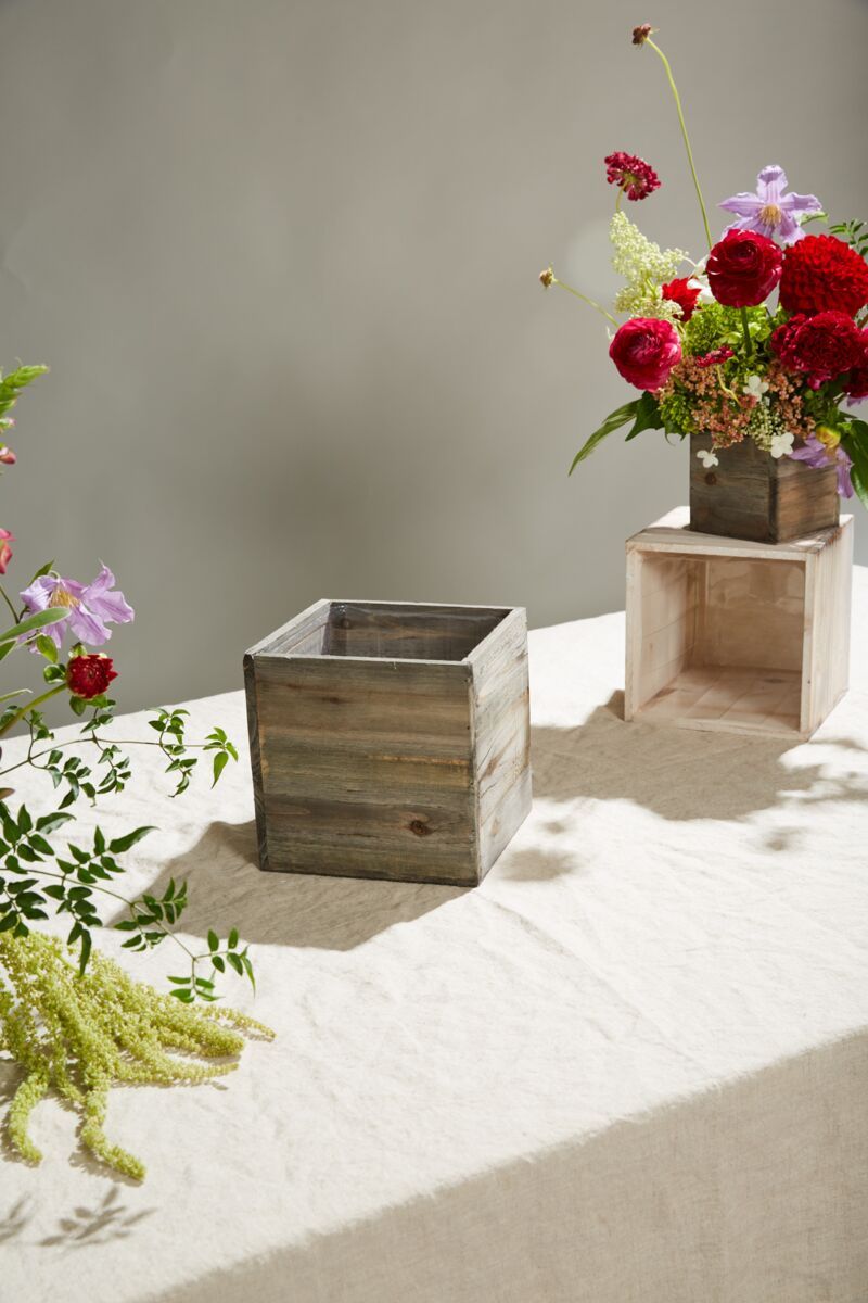 Design Shop Natural Woodland Planter Box, 7" X 7".