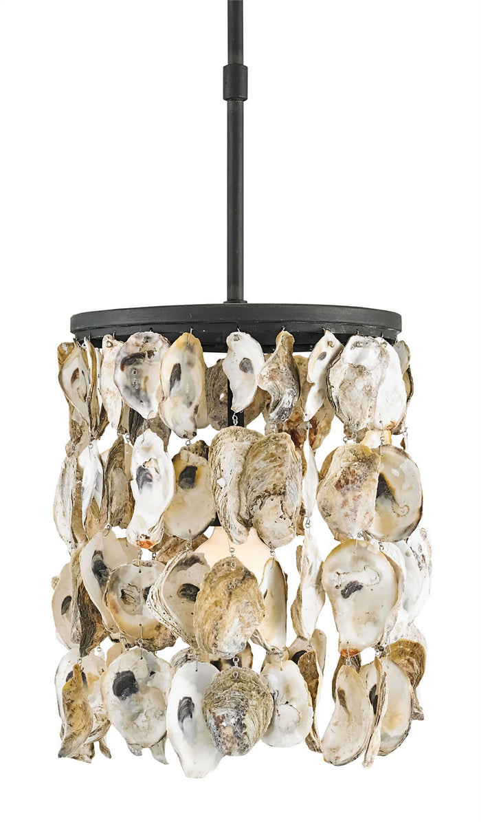 Currey and Company One Light Pendant from the Stillwater collection in Blacksmith/Natural finish