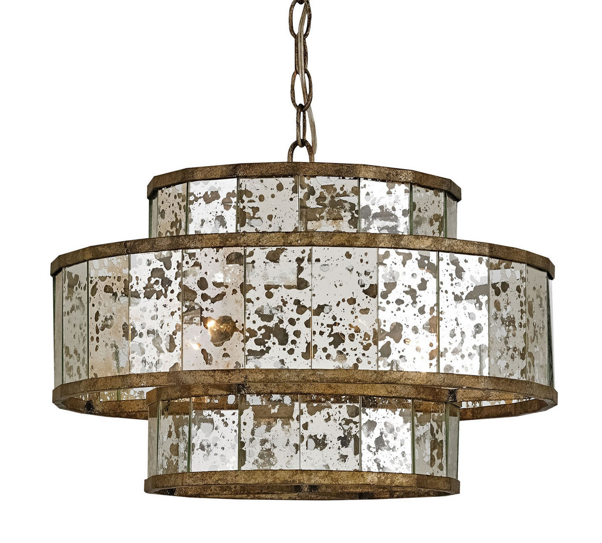 Currey and Company - 9759 - Four Light Chandelier - Fantine Collection - Pyrite Bronze/Raj Mirror