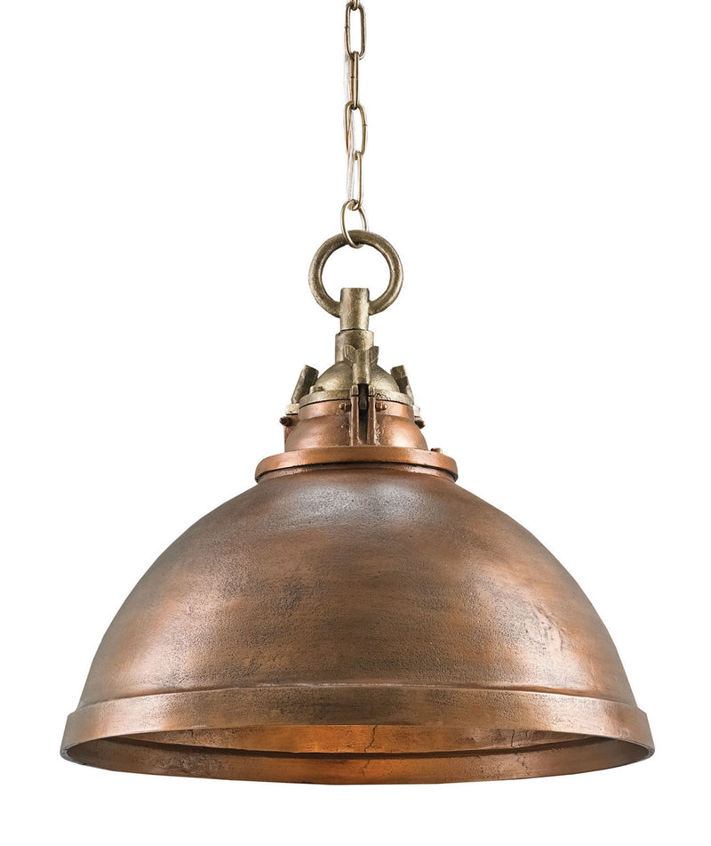 Currey and Company - 9857 - One Light Pendant - Copper/Antique Brass