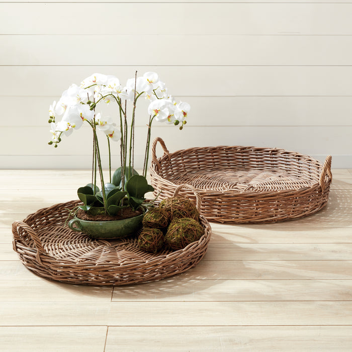 Design Shop Normandy Extra Large Low Round Baskets, Set Of 2