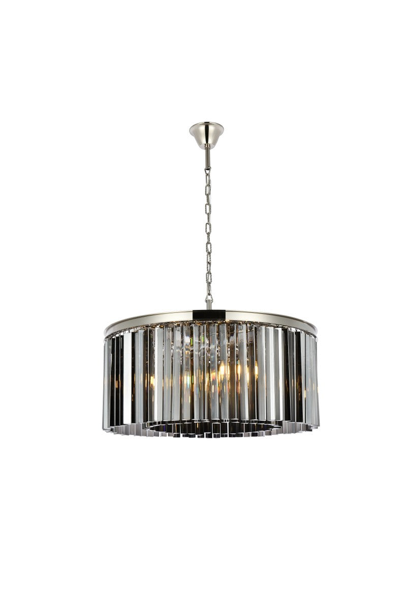 Elegant Lighting - 1208D31PN-SS/RC - Eight Light Chandelier - Sydney - Polished nickel