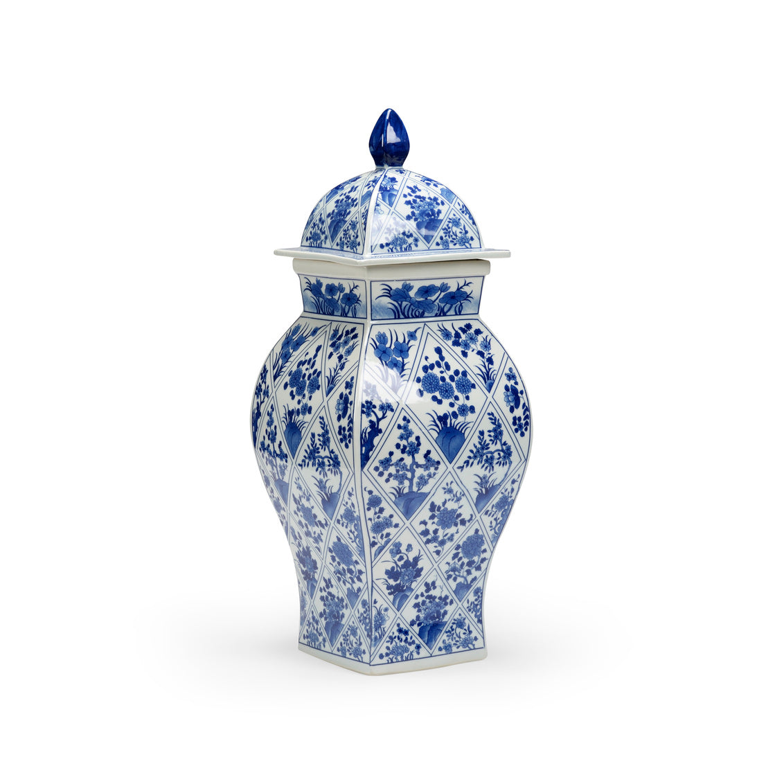 Chelsea House Blue And White Covered Vase