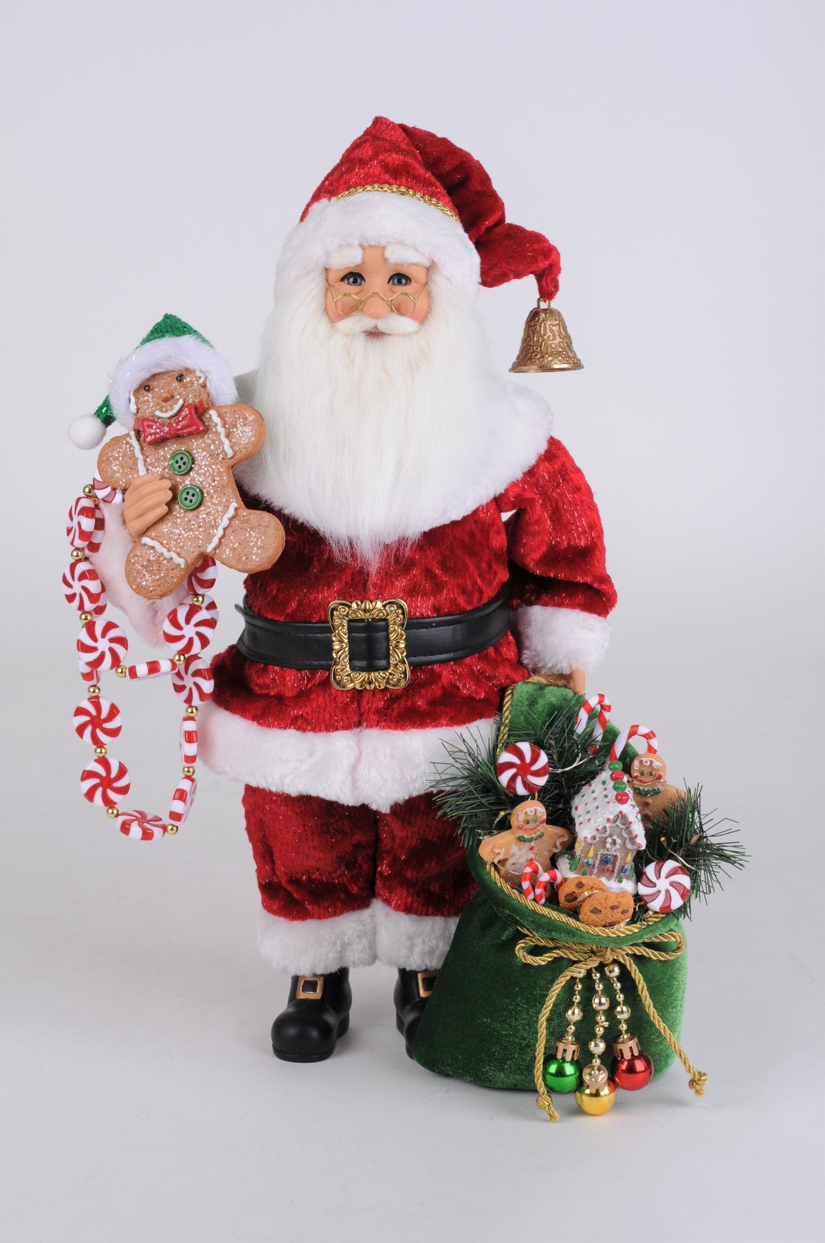 Karen Didion Lighted Peppermint and Goodies Santa