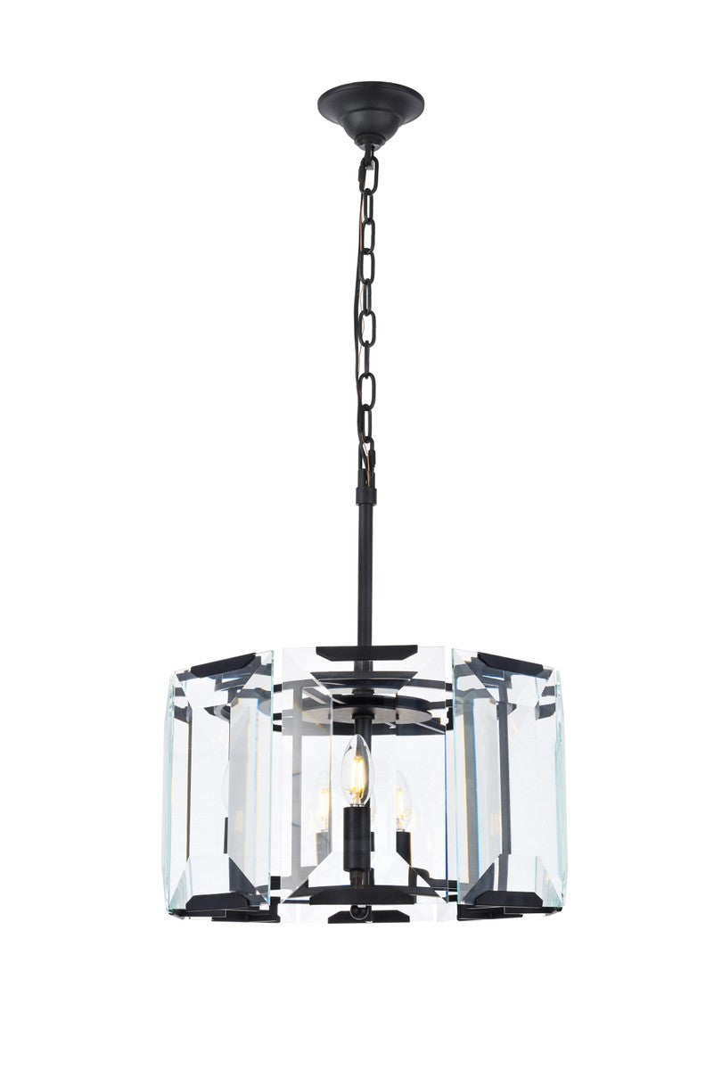 Elegant Lighting - 1211D17FB - Four Light Pendant - Monaco - Flat Black (Matte)