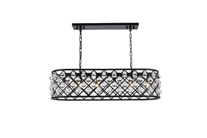 Elegant Lighting Six Light Chandelier from the Madison collection in Matte Black finish