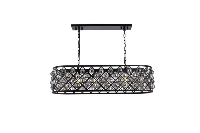 Elegant Lighting Six Light Chandelier from the Madison collection in Matte Black finish