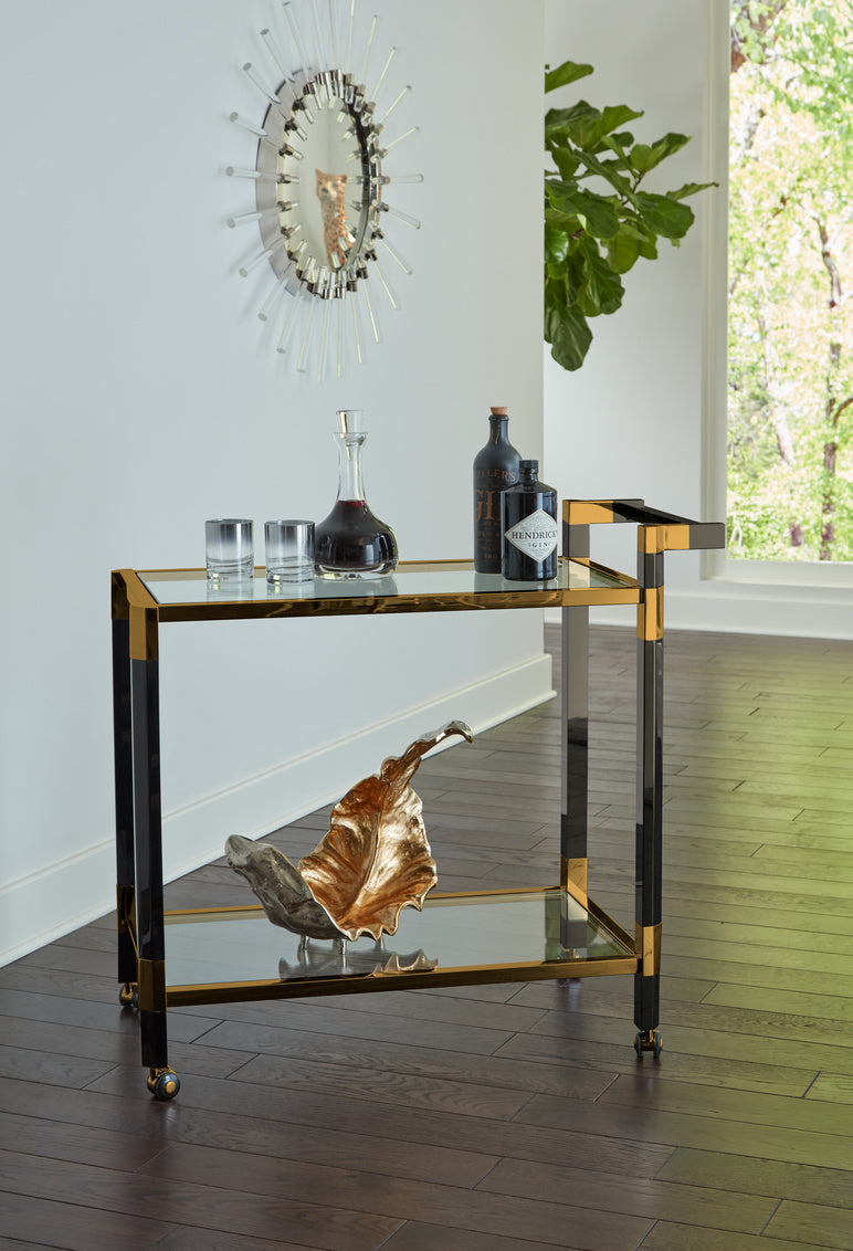 Wildwood Boulevardier Bar Cart - Black/Gold