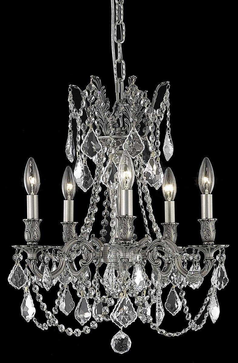 Elegant Lighting - 9205D18PW/RC - Five Light Pendant - Rosalia - Pewter ...