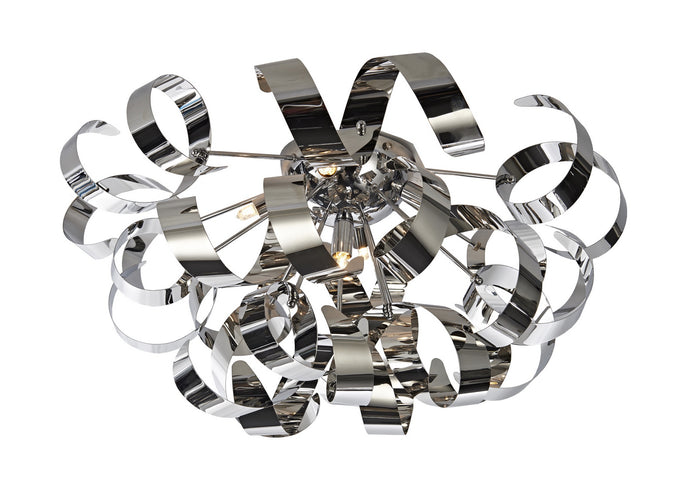Artcraft Five Light Flush Mount from the Bel Air collection in Chrome finish