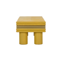 Chelsea House Coulter Leather Cocktail Table- Yellow