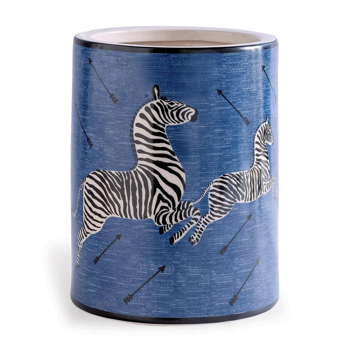 Scalamandre Blue Zebra Ice Bucket