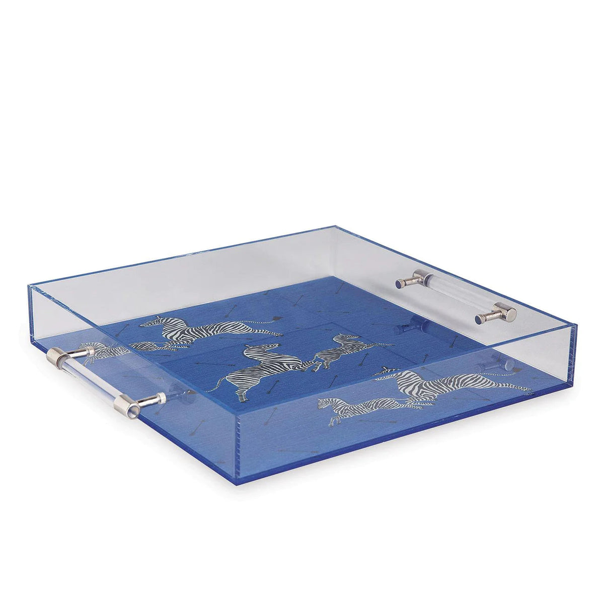 Scalamandré Blue Zebra Lucite Tray