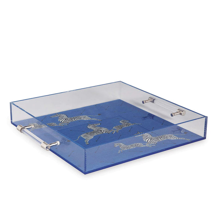 Scalamandré Blue Zebra Lucite Tray