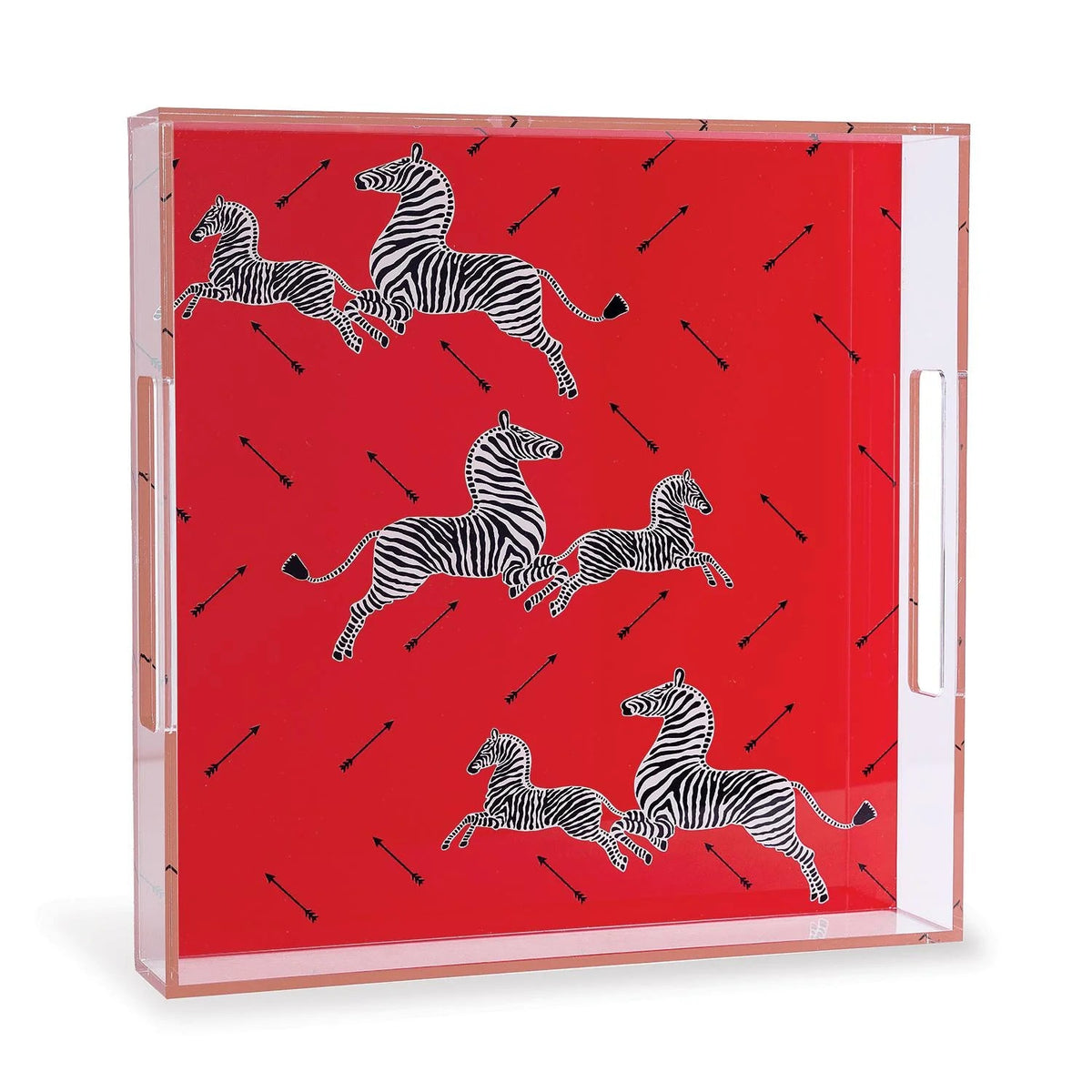 Scalamandré Red Zebra Lucite Tray