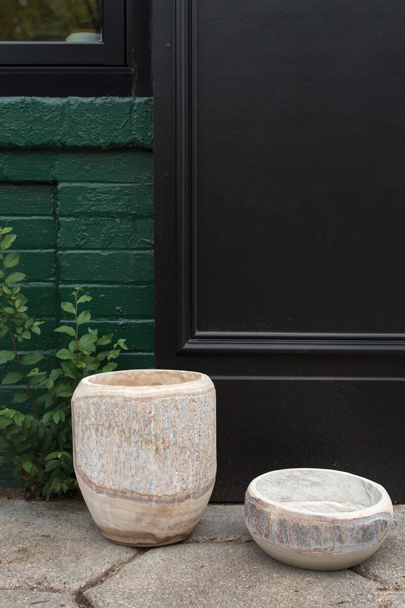 Design Shop Natural Elmwood Collection Planter, 9.5" X 11.25".