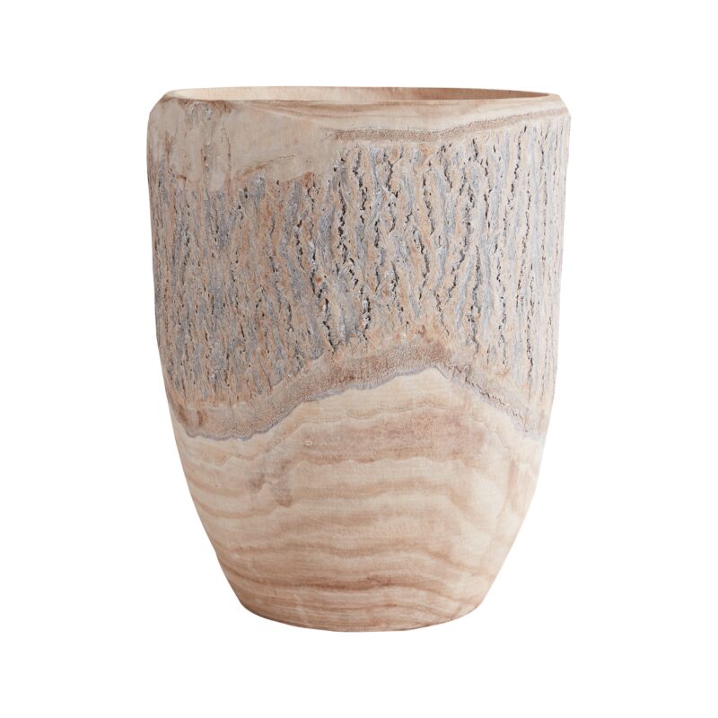 Design Shop Natural Elmwood Collection Planter, 12.5" X 15.5".