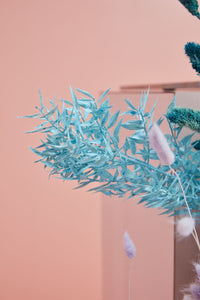 Design Shop Light-Blue Dried Ruscus, 3.5" X 30".