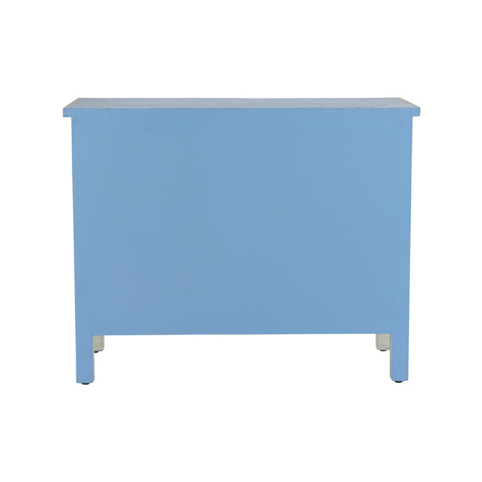 Blue wooden cabinet on a white background