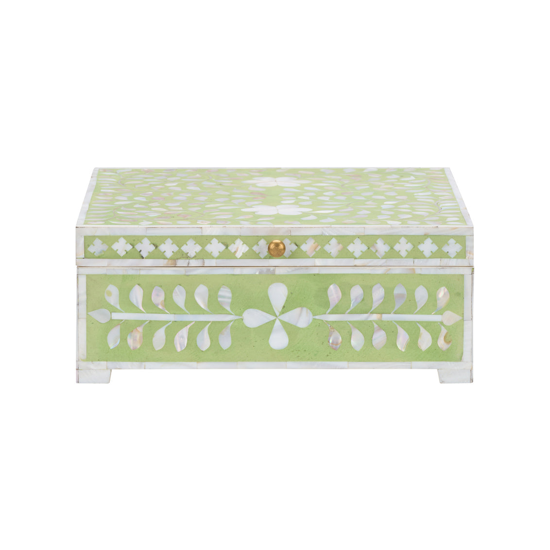 Chelsea House Bone Inlay Box-Green