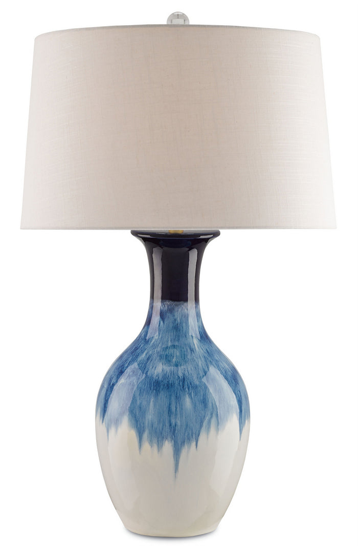 Currey and Company One Light Table Lamp from the Fete collection in Cobalt/White finish