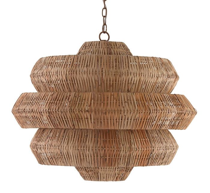 Currey and Company Nine Light Chandelier from the Antibes collection in Natural/Khaki finish