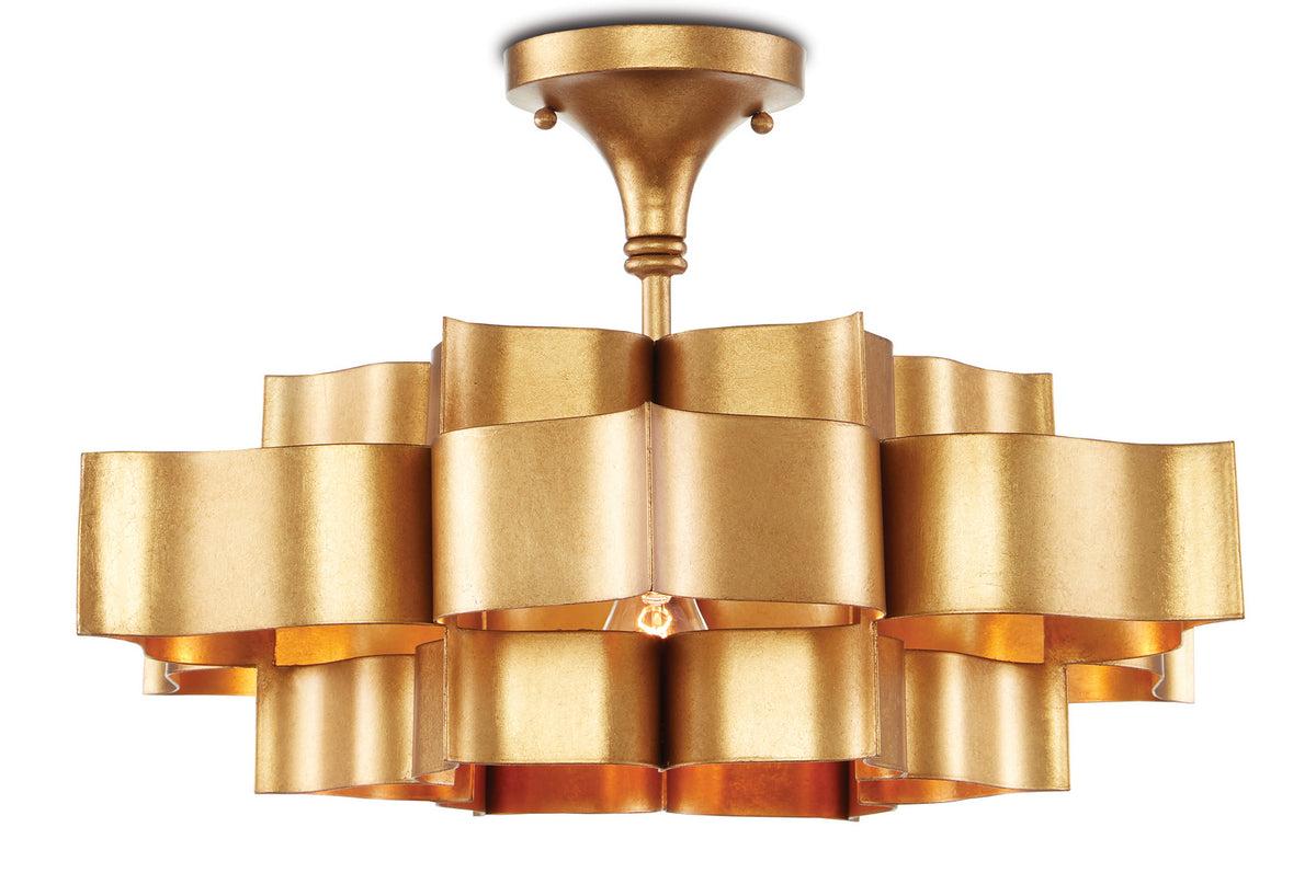 Currey and Company - 9944 - One Light Chandelier - Grand Lotus - Antique Gold Leaf