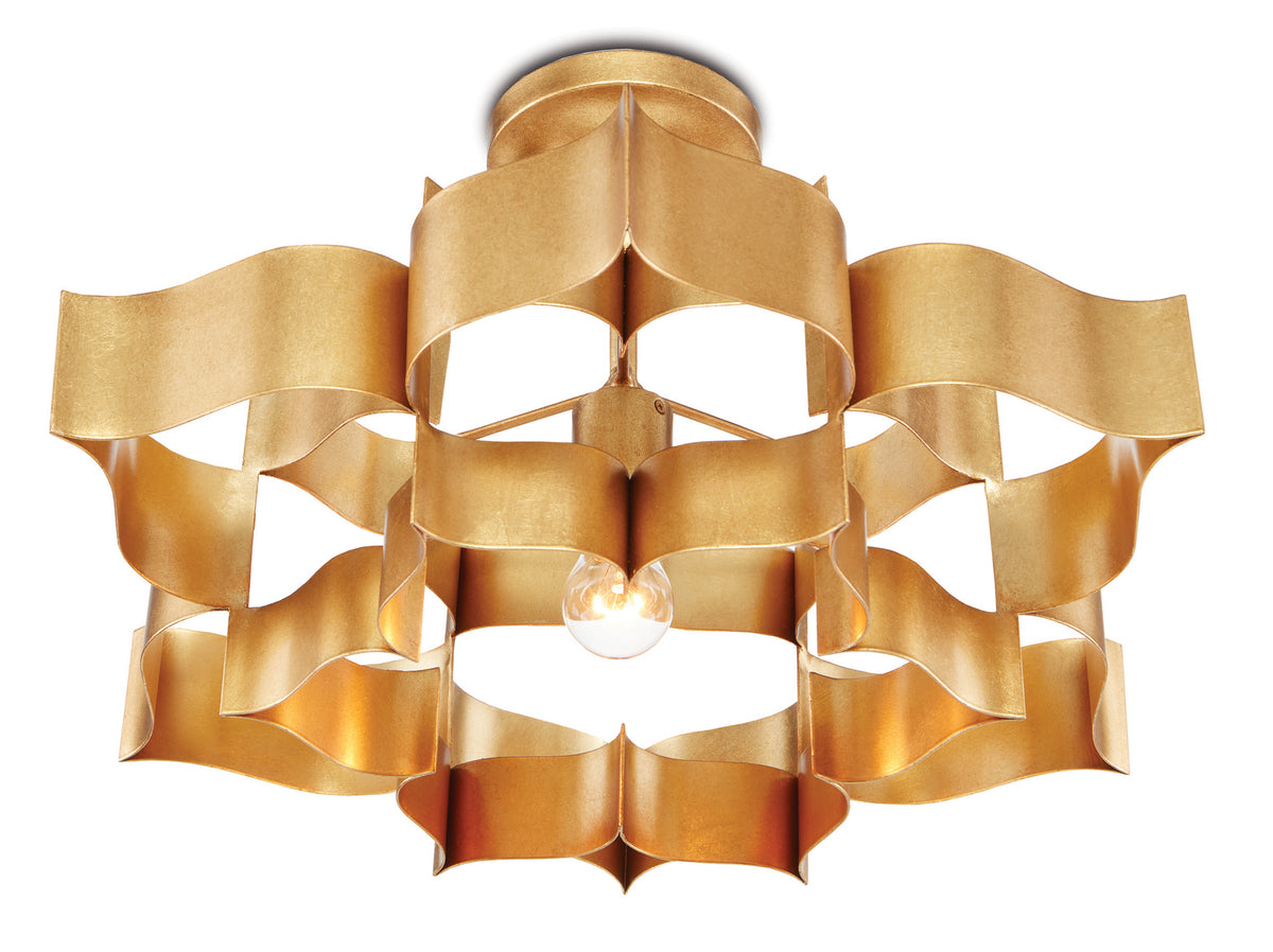 Currey and Company - 9944 - One Light Chandelier - Grand Lotus - Antique Gold Leaf
