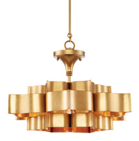 Currey and Company - 9944 - One Light Chandelier - Grand Lotus - Antique Gold Leaf