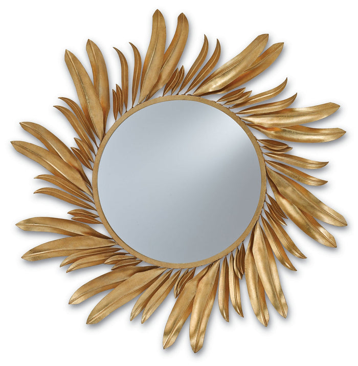 Currey and Company Mirror from the Folium collection in Contemporary Gold Leaf/Mirror finish