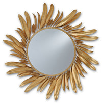 Currey and Company Mirror from the Folium collection in Contemporary Gold Leaf/Mirror finish