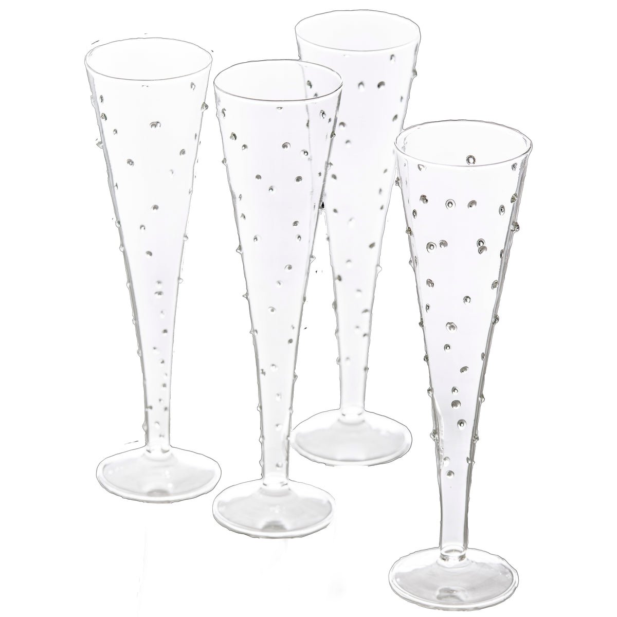 Abigails La Boheme Flute w/ Small Dots, Set of 4