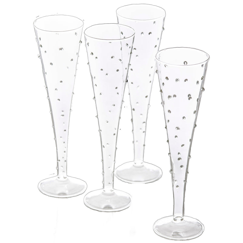 Abigails La Boheme Flute w/ Small Dots, Set of 4