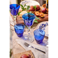 Abigails Adriana Wine Glass, Cobalt, Set of 4