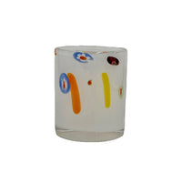 Abigails Torcello Mille Fiori/Stripes Tumbler, White, Set of 4