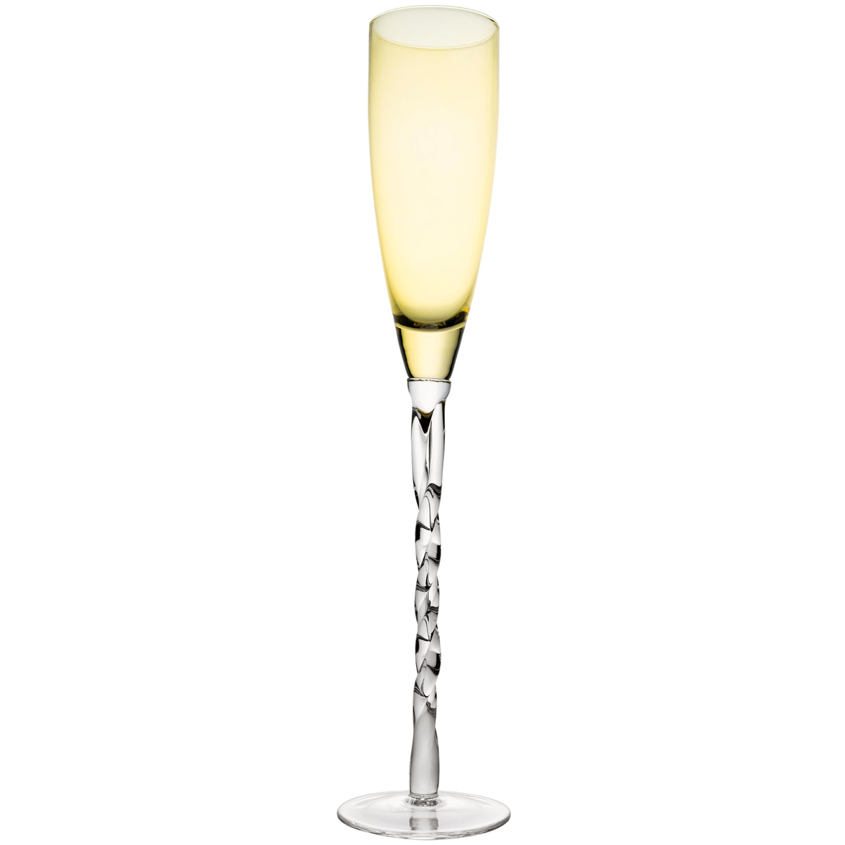 Abigails Adriana Champagne Glass, Yellow, Set of 4