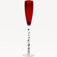 Abigails Adriana Champagne Glass, Red, Set of 4