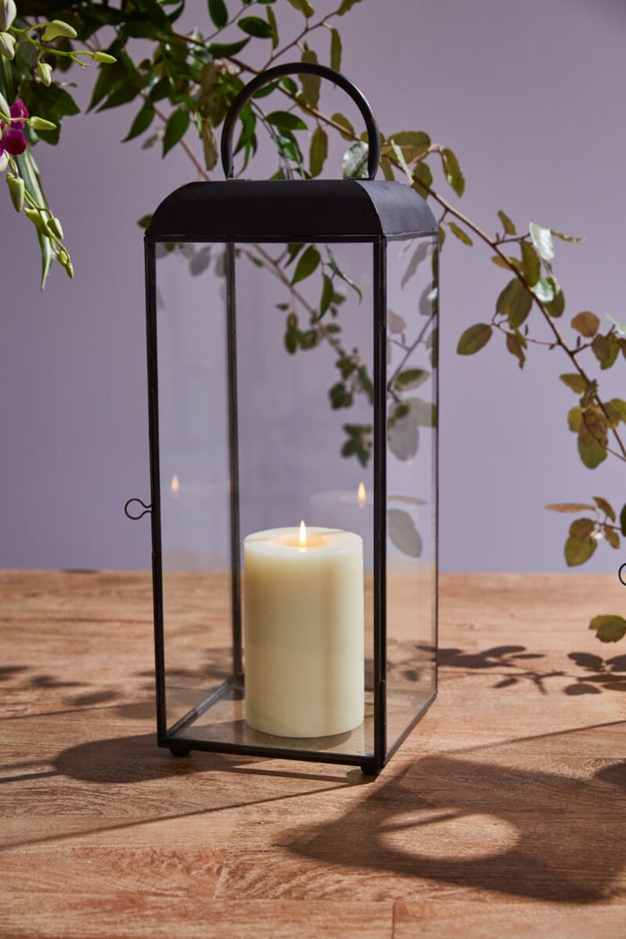 Design Shop Black Hendrix Lantern, 7.75" X 17.5".