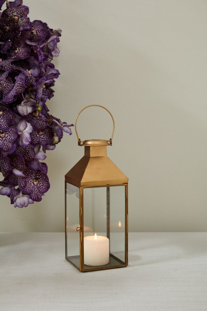 Design Shop Gold Founder Lantern, 5.5" X 14".