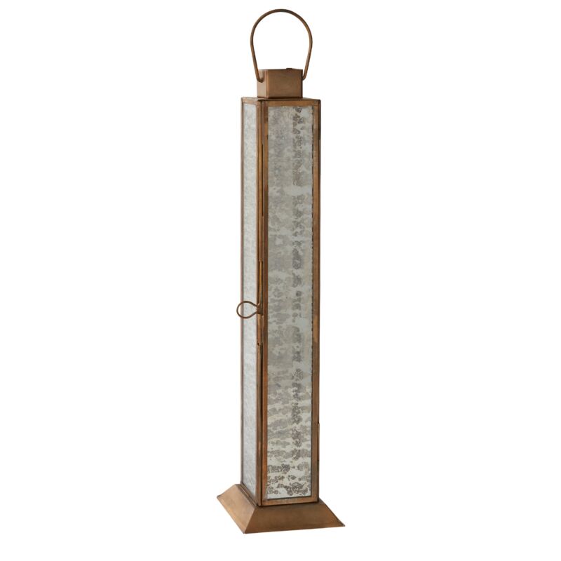 Design Shop Gold Henley Lantern Mercury Glass, 3.5" X 15.75".