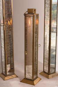 Design Shop Gold Henley Lantern Mercury Glass, 3.5" X 15.75".