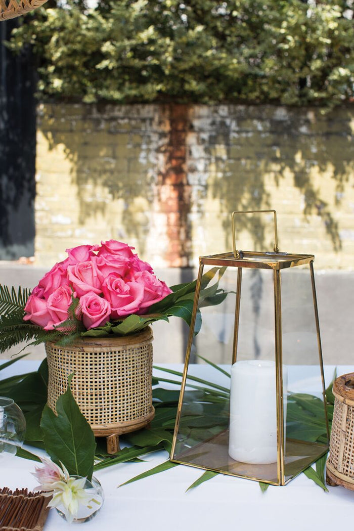 Design Shop Gold Paramount Lantern, 6.75" X 11.25".