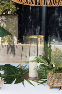 Design Shop Gold Paramount Lantern, 7.5" X 14.75".